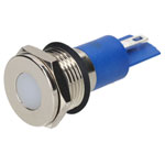 R-TECH 656939 Panel Indicator 14mm Flat 12V Whi Nickel Brass