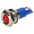 R-TECH 656940 Panel Indicator 14mm Domed 12V Red Nickel Brass