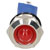 R-TECH 656940 Panel Indicator 14mm Domed 12V Red Nickel Brass