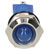 R-TECH 656943 Panel Indicator 14mm Domed 12V Blu Nickel Brass