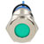 R-TECH 656946 Panel Indicator 16mm Flat 12V Grn Nickel Brass