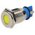 R-TECH 656947 Panel Indicator 16mm Flat 12V Yel Nickel Brass