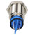 R-TECH 656948 Panel Indicator 16mm Flat 12V Blu Nickel Brass