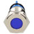 R-TECH 656948 Panel Indicator 16mm Flat 12V Blu Nickel Brass