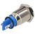 R-TECH 656948 Panel Indicator 16mm Flat 12V Blu Nickel Brass