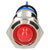 R-TECH 656950 Panel Indicator 16mm Domed 12V Red Nickel Brass