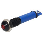 R-TECH 656960 Panel Indicator 6mm Domed 12V Red Black Plated Brass