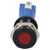 R-TECH 656965 Panel Indicator 8mm Flat 12V Red Black Plated Brass