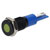 R-TECH 656967 Panel Indicator 8mm Flat 12V Yel Black Plated Brass