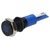 R-TECH 656968 Panel Indicator 8mm Flat 12V Blu Black Plated Brass