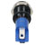 R-TECH 656968 Panel Indicator 8mm Flat 12V Blu Black Plated Brass