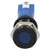 R-TECH 656968 Panel Indicator 8mm Flat 12V Blu Black Plated Brass