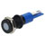R-TECH 656969 Panel Indicator 8mm Flat 12V Whi Black Plated Brass