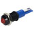 R-TECH 656970 Panel Indicator 8mm Domed 12V Red Black Plated Brass