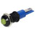 R-TECH 656972 Panel Indicator 8mm Domed 12V Yel Black Plated Brass
