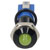 R-TECH 656972 Panel Indicator 8mm Domed 12V Yel Black Plated Brass