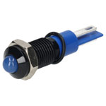 R-TECH 656973 Panel Indicator 8mm Domed 12V Blu Black Plated Brass