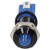 R-TECH 656973 Panel Indicator 8mm Domed 12V Blu Black Plated Brass