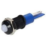 R-TECH 656974 Panel Indicator 8mm Domed 12V Whi Black Plated Brass