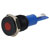R-TECH 656975 Panel Indicator 10mm Flat 12V Red Black Plated Brass