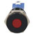 R-TECH 656975 Panel Indicator 10mm Flat 12V Red Black Plated Brass