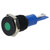 R-TECH 656976 Panel Indicator 10mm Flat 12V Grn Black Plated Brass