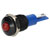 R-TECH 656980 Panel Indicator 10mm Domed 12V Red Black Plated Brass