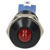 R-TECH 656980 Panel Indicator 10mm Domed 12V Red Black Plated Brass