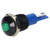 R-TECH 656981 Panel Indicator 10mm Domed 12V Grn Black Plated Brass