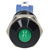 R-TECH 656981 Panel Indicator 10mm Domed 12V Grn Black Plated Brass