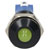 R-TECH 656982 Panel Indicator 10mm Domed 12V Yel Black Plated Brass