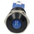 R-TECH 656983 Panel Indicator 10mm Domed 12V Blu Black Plated Brass
