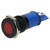 R-TECH 656985 Panel Indicator 12mm Flat 12V Red Black Plated Brass