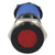 R-TECH 656985 Panel Indicator 12mm Flat 12V Red Black Plated Brass