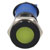 R-TECH 656987 Panel Indicator 12mm Flat 12V Yel Black Plated Brass