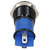 R-TECH 656988 Panel Indicator 12mm Flat 12V Blu Black Plated Brass
