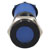 R-TECH 656988 Panel Indicator 12mm Flat 12V Blu Black Plated Brass