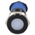 R-TECH 656989 Panel Indicator 12mm Flat 12V Whi Black Plated Brass