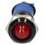R-TECH 656990 Panel Indicator 12mm Domed 12V Red Black Plated Brass