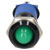 R-TECH 656991 Panel Indicator 12mm Domed 12V Grn Black Plated Brass