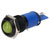 R-TECH 656992 Panel Indicator 12mm Domed 12V Yel Black Plated Brass
