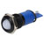 R-TECH 656994 Panel Indicator 12mm Domed 12V Whi Black Plated Brass