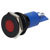 R-TECH 656995 Panel Indicator 14mm Flat 12V Red Black Plated Brass