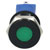 R-TECH 656996 Panel Indicator 14mm Flat 12V Grn Black Plated Brass