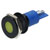 R-TECH 656997 Panel Indicator 14mm Flat 12V Yel Black Plated Brass