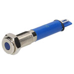 R-TECH 657018 Panel Indicator 6mm Flat 24V Blu Nickel Brass