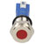 R-TECH 657025 Panel Indicator 8mm Flat 24V Red Nickel Brass