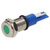 R-TECH 657026 Panel Indicator 8mm Flat 24V Grn Nickel Brass