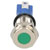 R-TECH 657026 Panel Indicator 8mm Flat 24V Grn Nickel Brass