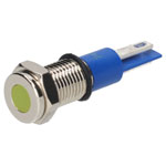 R-TECH 657027 Panel Indicator 8mm Flat 24V Yel Nickel Brass